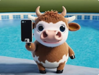 Animated cow phone
